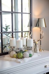 thumbnail of Adventskranz Milano, Edelstahl glänzend vernickelt, Durchmesser 53 cm, für Kerzen ø 8 cm