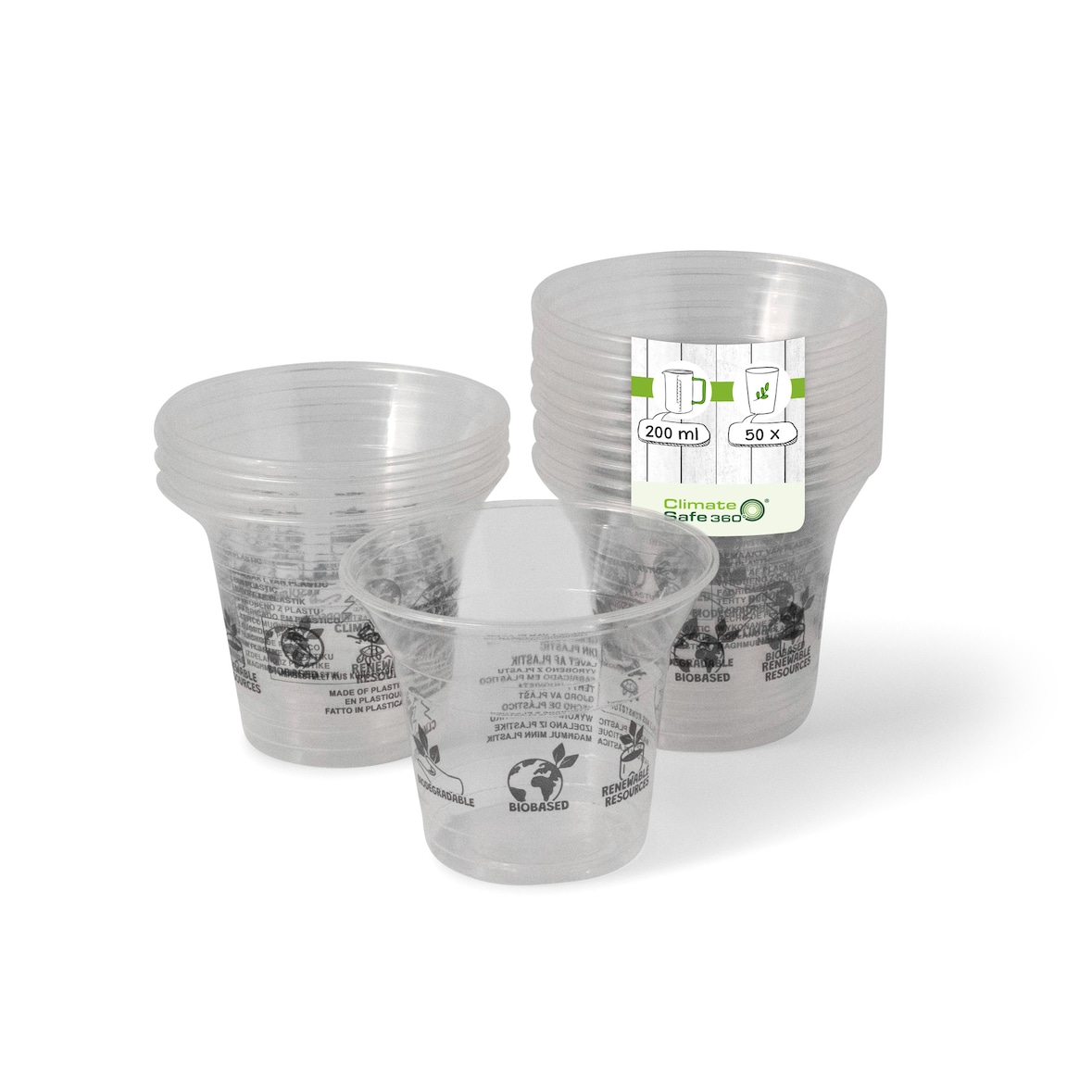greenbox - Smoothie Becher aus PLA 200 ml / 8 oz, Ø 96 mm, 50 St.