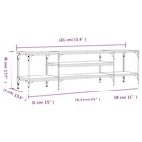 thumbnail of Mueble TV hierro madera contrachapada roble marrón 161x35x45 cm