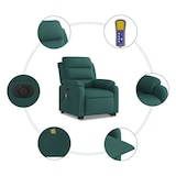 thumbnail of vidaXL Elektrischer Massagesessel mit Aufstehhilfe Dunkelgrün Stoff