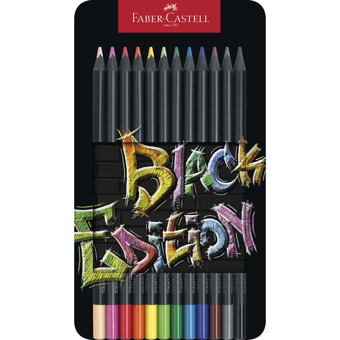 Faber Castell Buntstift BlackEdition 3,3 mm 12er Metalletui