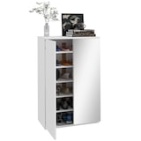 thumbnail of HOMCOM mueble zapatero con espejo armario zapatero para 18 pares de zapatos con 5 estantes ajustables para recibidor melamina de madera 60x32x95 cm