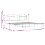 thumbnail of vidaXL Bedframe met hoofdbord metaal wit 193x203 cm