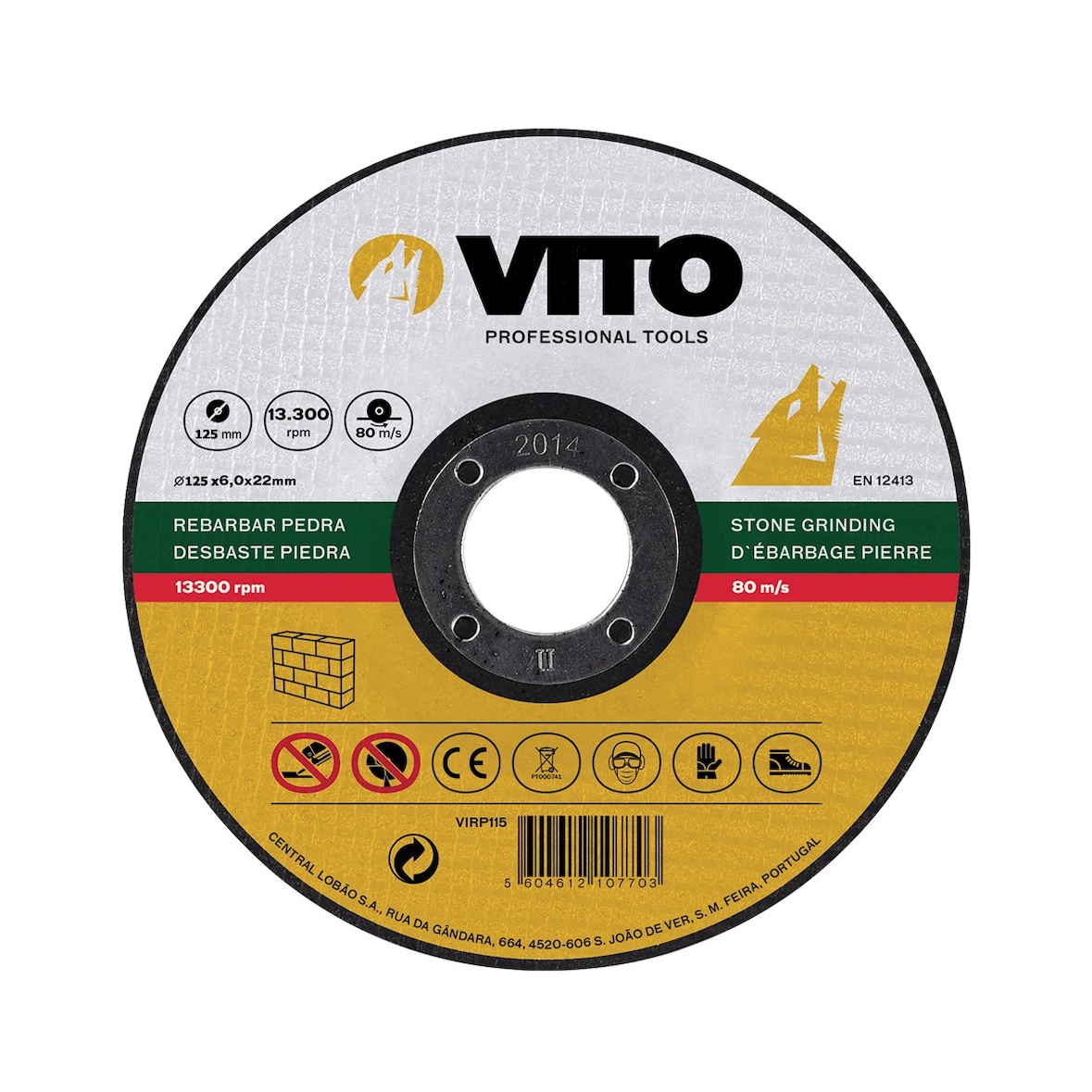 Disques spécial Pierre Diam 125 mm Alésage 22 mm VITO