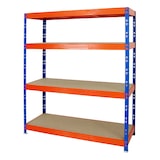 thumbnail of PROREGAL Étagère charge lourde RHINO, HxLxP 180x160x60cm, 500kg par niveau, Tablette 8mm, Bleu/Orange, Étagère de garage, étagère de rangement