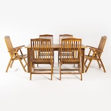 thumbnail of Conjunto de jardim. Mesa extensível de 180/240 cm de comprimento e 6 cadeiras reclináveis de madeira de teca de grau A