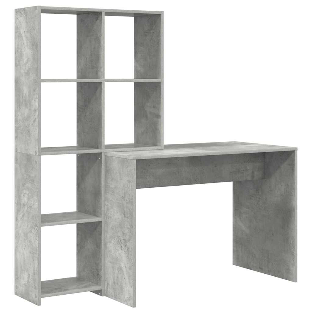 vidaXL Schreibtisch Beton Grau 138,5 x 55 x 143 cm Holzwerkstoff