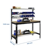 thumbnail of SimonRack Établi d’atelier, 910x610 mm, 3 étagères, Charge 400 kg, Noir - BT-1