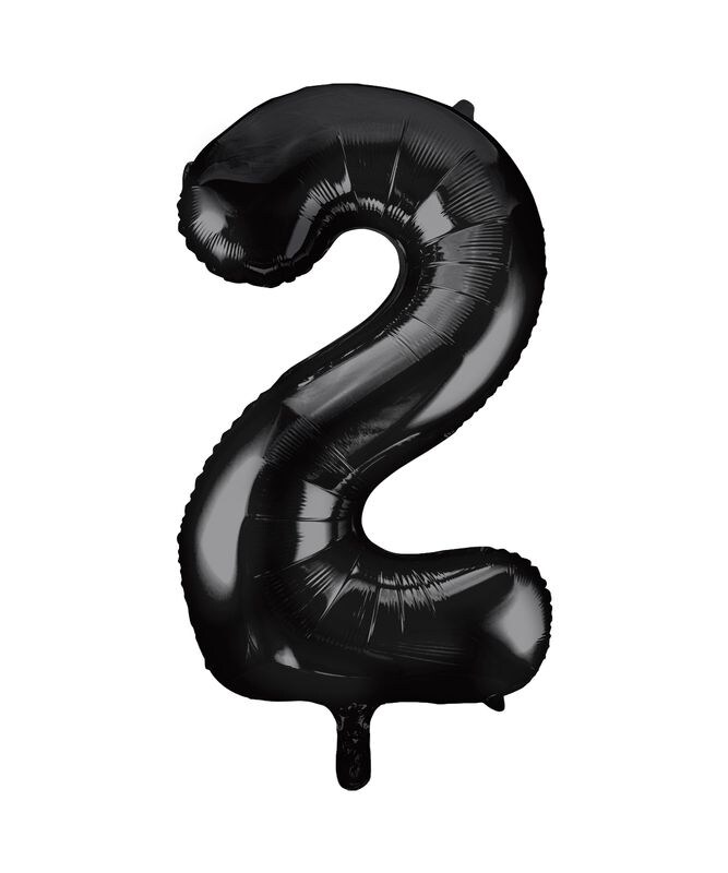 XL Folienballon Zahl 2 schwarz
