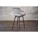 thumbnail of KAWOLA Thekenhocker ZAJA Barstuhl Sitzhöhe 65 cm Velvet grau