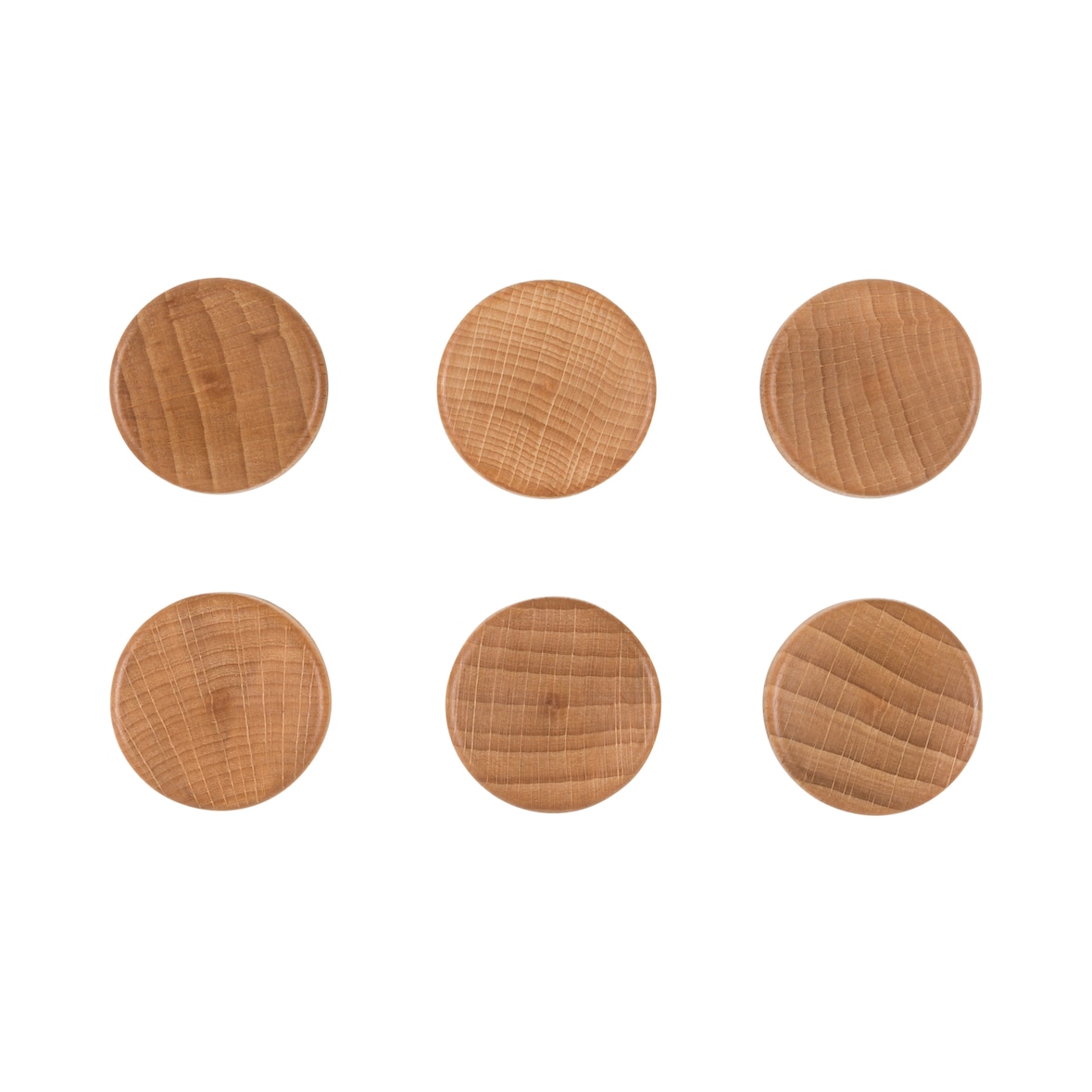 ARCHYI. Imanes de madera, 3 cm, paquete de 6