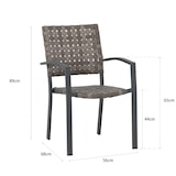 thumbnail of METRO PROFESSIONAL Fauteuil empilable Palermo, aluminium/poly rotin, gris foncé