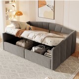 thumbnail of Multifunktionales Schlafsofa 140 x 200 cm Grau, Ausziehbett, Polstersofa mit Hydraulik-Stauraum, Samtstoff, Lattenrost, platzsparendes Sofa-Bett