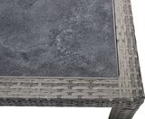 thumbnail of METRO Professional Mesa de comedor gastro Barbados, aluminio / ratán PE/ Tablero DPC, 90 x 90 cm, resistente a la intemperie, piedra