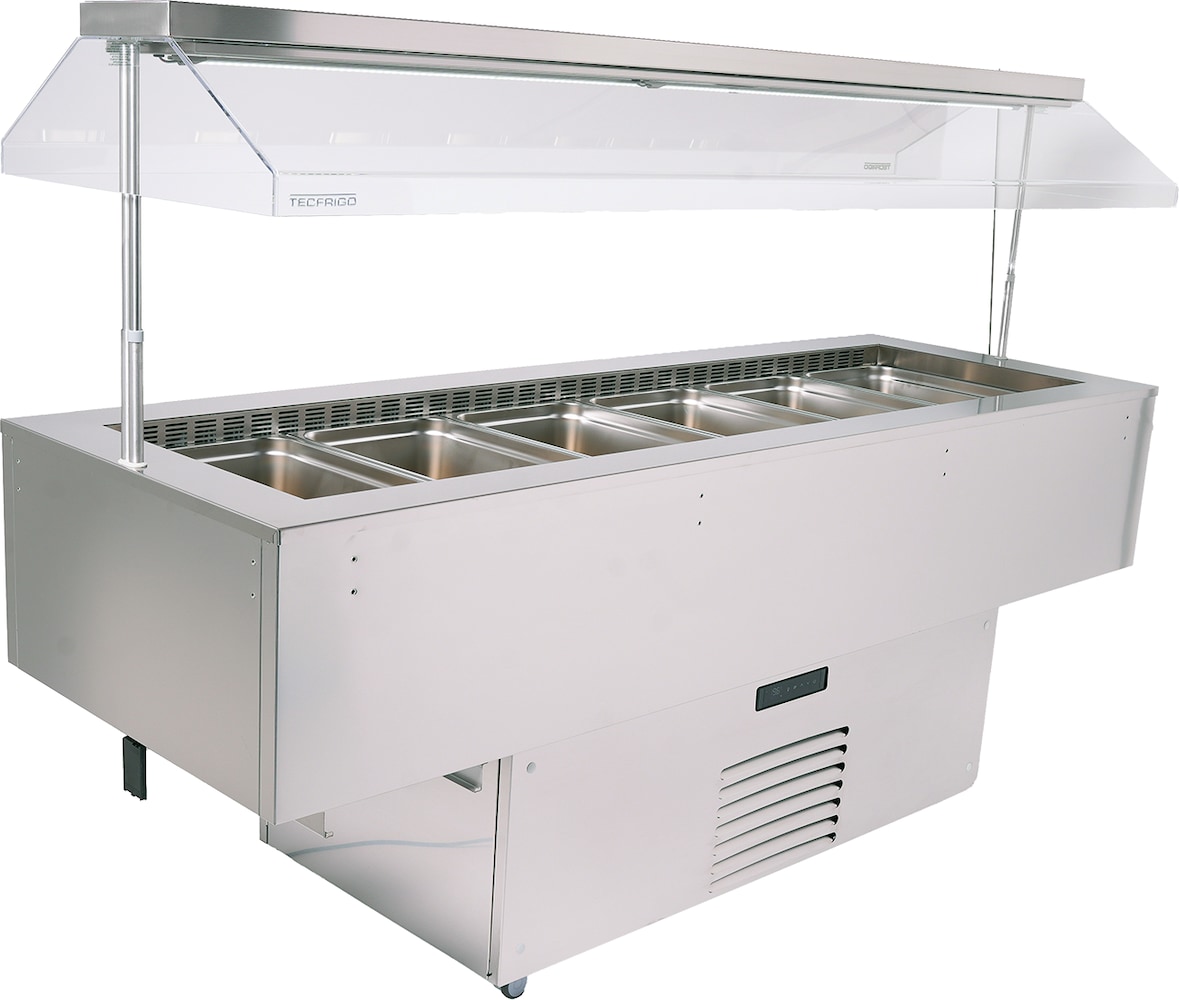 KBS Salatbar Isola 6M VT Inox, 2185 x 750 x 1500 mm (BxTxH), steckerfertig - 230 V, fahrbar