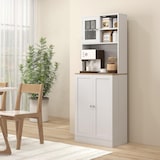 thumbnail of HOMCOM Alacena de Cocina Armario de Cocina Mueble Auxiliar de Cocina con 3 Puertas Estantes Ajustables y Estantes en la Puerta 60x35x169 cm Blanco