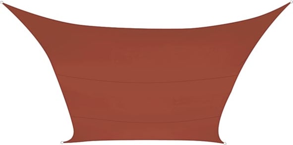 Véu de sombreamento, repelente de água, 5 x 5 m, 160 g/m², poliéster, quadrado, marrom avermelhado