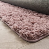 thumbnail of Hochflor Teppich Shaggy waschbar Unifarben Schlafzimmer schmutzabweisend Rosa Rechteckig 160x220 | 100% Polyester | Florhöhe: 33 mm | pflegeleicht