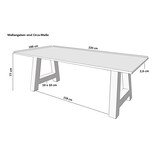 thumbnail of SAM® Esstisch Baumkante massiv Akazie nussbaum 220 x 100 A-Gestell schwarz ATHEN