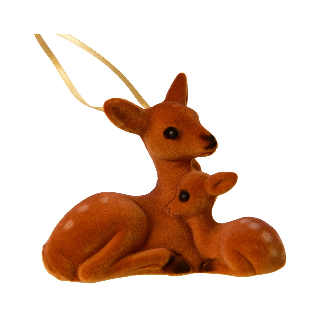 Christbaumschmuck Kunststoff 9cm Reh mit Rehkitz Figur Bruchfest Weihnachtsbaum Anhänger Weihnachten Weihnachtsbaumschmuck Wald Tiere Hirsch Braun