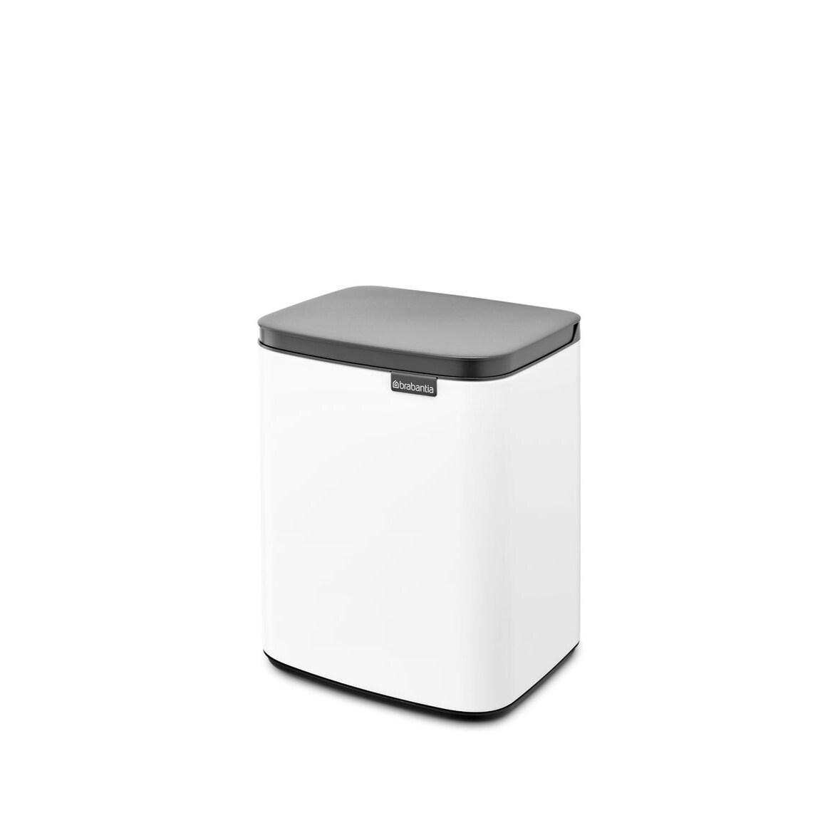 Brabantia Bo, pattumiera apertura manuale, acciaio, A.31.7 L.24.2 P. 20.7, capacità  7L -, colore Bianco