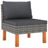 thumbnail of 7-tlg. Garten-Lounge-Set mit Kissen Poly Rattan Grau