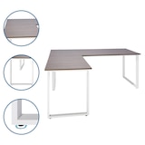 thumbnail of Scrivania angolare / scrivania / tavolo per computer WORKSPACE XL I 180 x 180 cm grigio / bianco hjh OFFICE