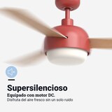 thumbnail of Ventilador de Techo Retro Silencioso con WiFi Rojo 122cm | UNIVERSALBLUE