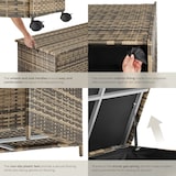 thumbnail of tectake Contenitore portaoggetti Kuusamo, in rattan, con struttura in alluminio e rotelle  Naturale