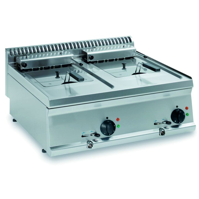 Elektro-Fritteuse Auftischgerät 2 x 8 Liter Becken