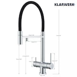 thumbnail of lana | Grifo extensible de cromo brillante de 3 vías de ósmosis para cocina|para agua potable de acero inoxidable|giratorio 360 ° Filtrar 3 conexiones