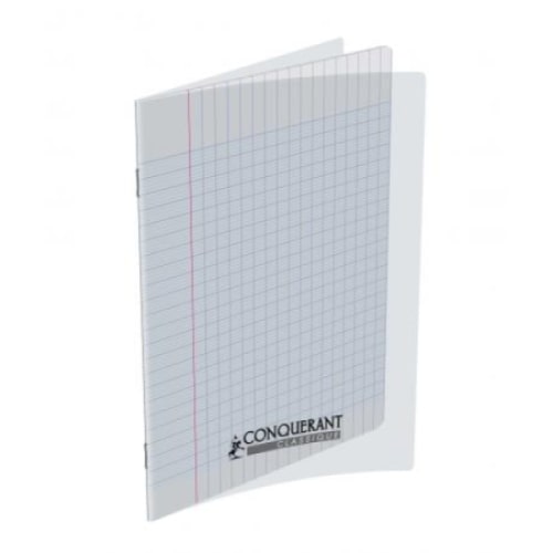 Lot de 10 Cahier Classique PP piqué 17x22, 48p./24 feuilles 90g/m², Séyès, incolore