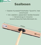 thumbnail of Hochwertiger Saalbesen 40 cm Breit schwarze weiche Kunsthaar Borsten mit QuickFix-Stielhalter und Stiel Holzstiel 160 cm Lang Besen für Innen
