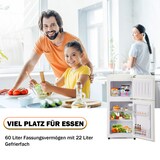 thumbnail of Retro Kühlschrank Gefrierkombination 60L Volumen 22L Gefrierfach Zweitürig Cremeweiß 86x45x42 cm 7 Temperatureinstellungen 102 kWh/Jahr