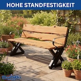 thumbnail of DanDiBo 2x Bankgestell mit Lehne Metall Schwarz Set DIY Bank Füße Bankkufen Bankbeine 96670 Sitzgestell für Gartenbank Robust Stabil
