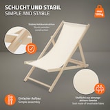 thumbnail of ECD Germany 2er Set Liegestuhl klappbar Beige, Holz, verstellbare Rückenlehne mit 3 Positionen, bis 120 kg, Gartenliege Sonnenliege Relaxliege