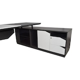 thumbnail of Chef Schreibtisch Schreibtisch Büroausstattung Büromöbel Bürotisch "Carolina" rechts schwarz-weiß Jet-Line