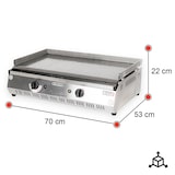 thumbnail of Romux® Elektrisch Grillplatte aus Edelstahl 70 cm Tischgerät mit 4 mm glatter Grillfläche für schnelles Aufheizen mit Thermoelement CE