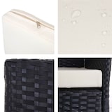 thumbnail of 3-2-1-1 Poly-Rattan Garten-Garnitur Halden, Lounge-Set Sitzgruppe Sofa ~ anthrazit, Kissen creme