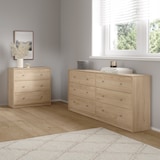 thumbnail of WellHome - Aparador Duplo com 6 Gavetas em cor Carvalho 144 x 31 x 69 cm - Ebro Oak