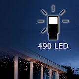 thumbnail of LED Lichtervorhang Eisregen Lichterkette Icicle 490 bernstein LED 20m Außen