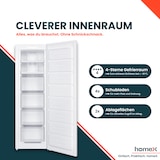 thumbnail of homeX Gefrierschrank No Frost, Tiefkühlschrank groß - 204 Liter, 4-Sterne Gefrieren, Super-Frost-Funktion, FSN2041E-W