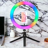 thumbnail of Anel de luz LED de 9 cores com 26 cm de diâmetro e suporte ajustável