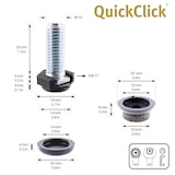 thumbnail of WAGNER Verstellfuß/Nivellierfuß 4tlg. Set - Ø 20 x M10 x 25 mm, QuickClick System Gleiteinsatz 20 mm Wollfilz - 15428499