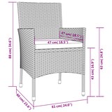 thumbnail of vidaXL 3-tlg. Garten-Essgruppe mit Kissen Schwarz Poly Rattan