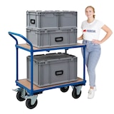 thumbnail of PROREGAL Chariot à plateaux Pro avec 2 plateaux | HxLxP 95x50x97cm | Capacité de charge 400kg | Bleu