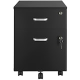 thumbnail of tectake Cómoda com rodas VAGUR, 2 gavetas com fechadura  Preto