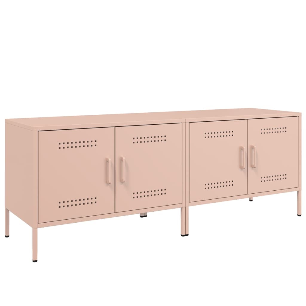 Helloshop26 - Meubles TV multimédia étagère télévision buffet téléviseur salle à manger salon chambre 2 pièces rose 68 x 39 x 50,5 02_0028649
