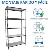 thumbnail of Metalen rekken Simonclick 5 legborden. Kleur Anthracite/Galva 1800x800x400 mm