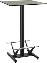 thumbnail of Outdoor Gastro Stehtisch HPL Compact Premium | 70x70 cm Beton Grau | mit Edelstahl Fußrasten